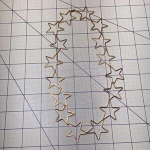 gold plated stars link necklace 9”